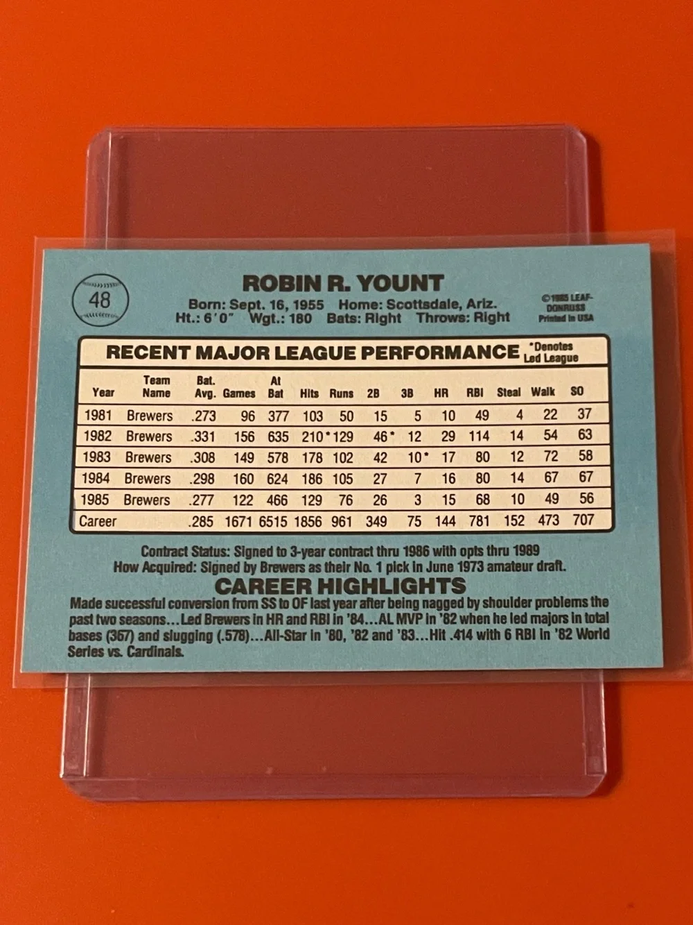 Donruss great ungraded